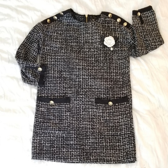 NWT ZARA TWEED MINI DRESS - Picture 3 of 6